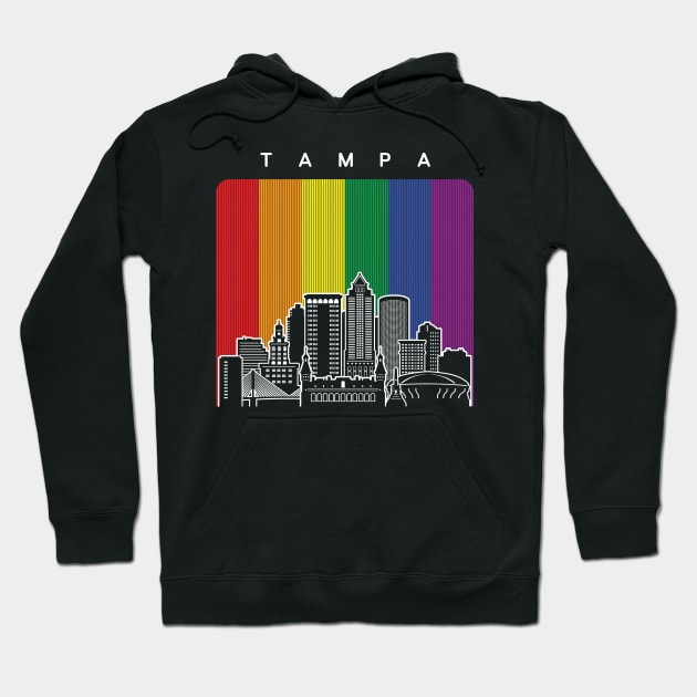 Tampa LGBT Rainbow Flag Hoodie by traveltravelamerica